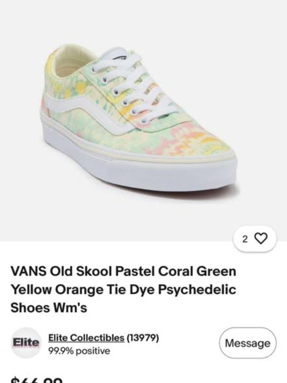 Pastel Tie Dye Vans NEW Size 9.5 Women's Old School Pastel Tie Dye Vans $50